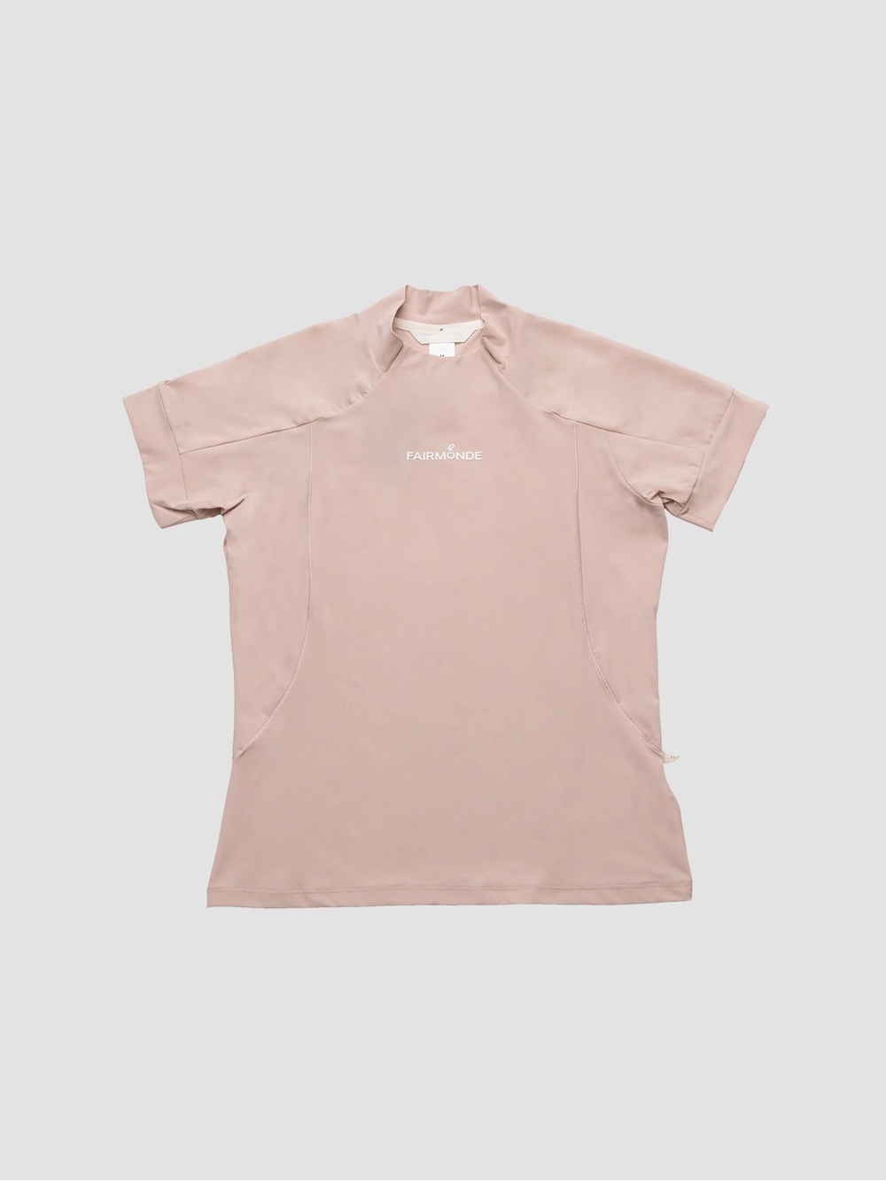 Active Fit Mock Short Neck Tee In Powder